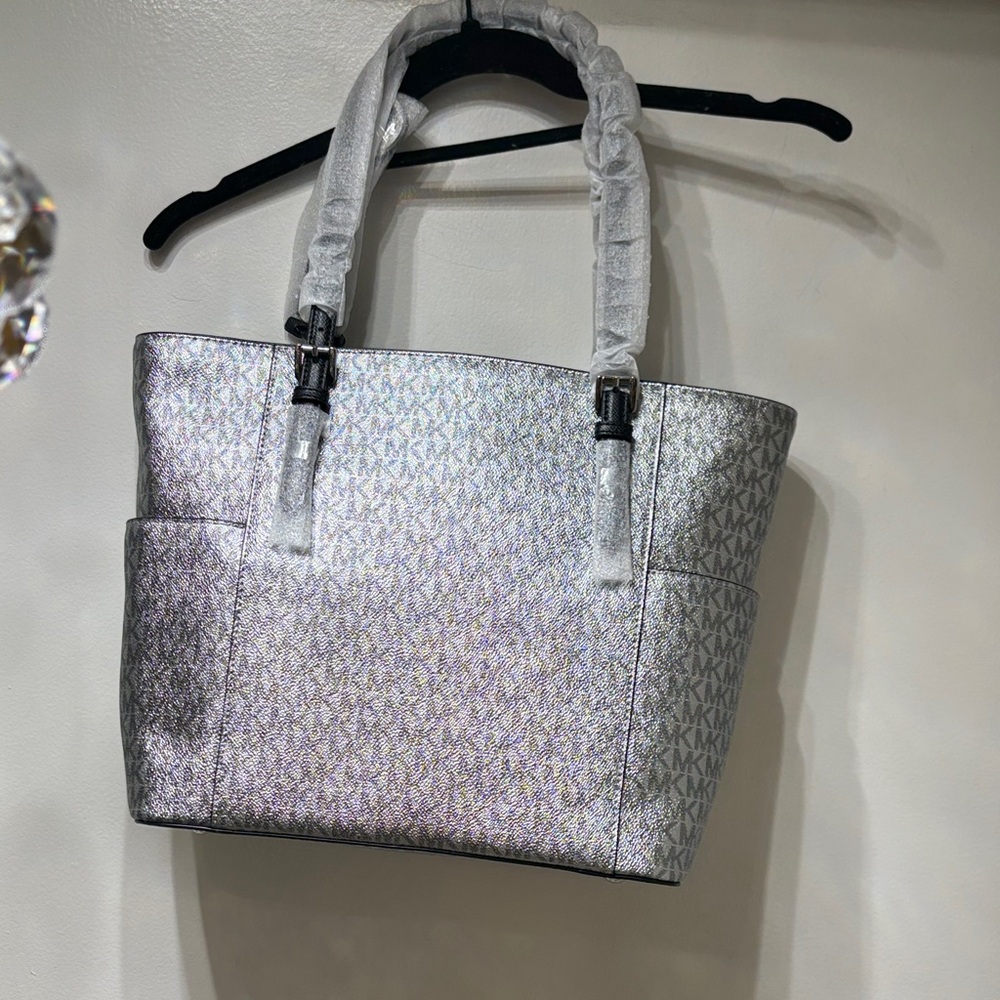 Michael Kors Shimmering Silver Tote - Picture 3 of 5